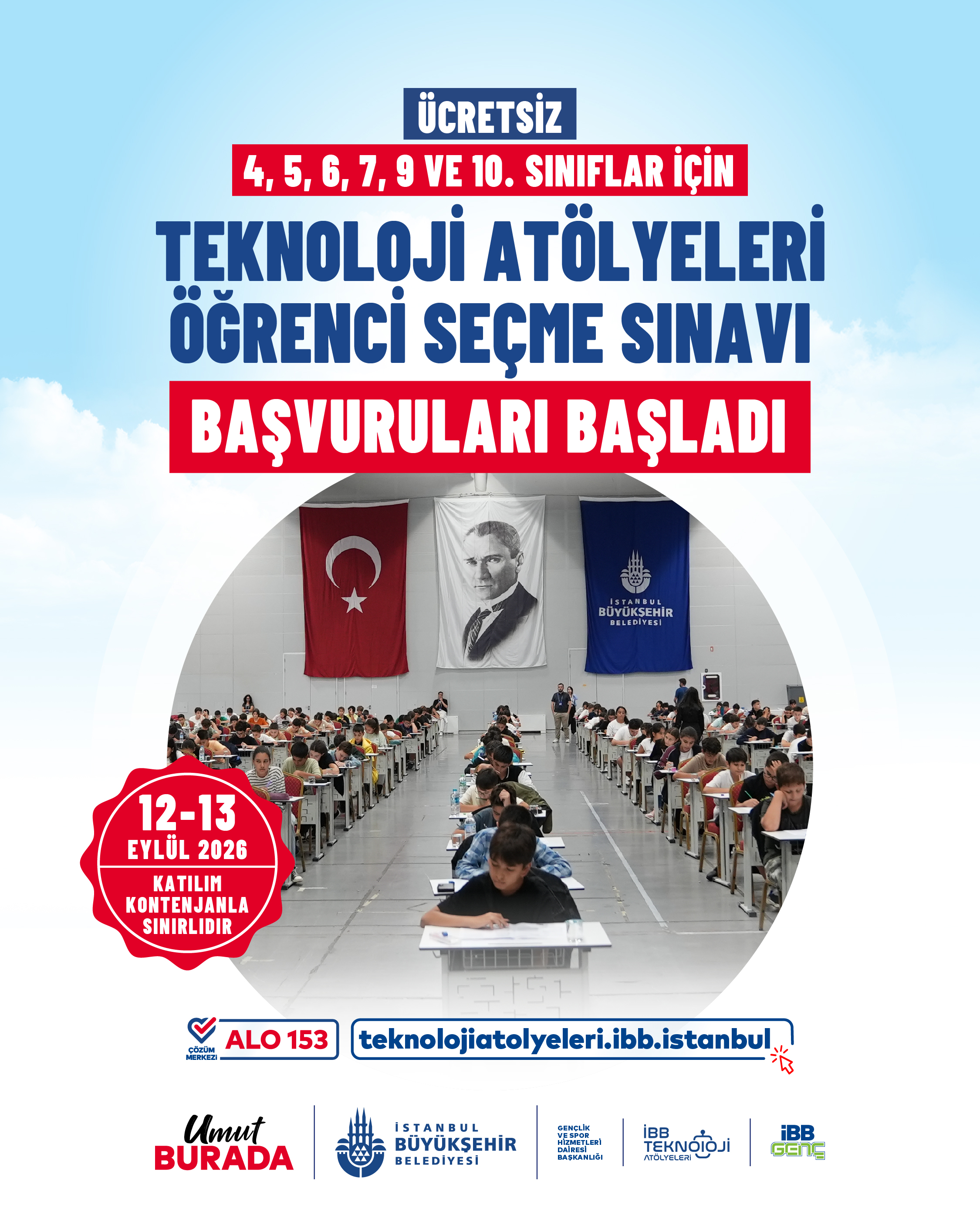 İBB TEKNOLOJİ ATÖLYELERİ’NİN ÖĞRENCİ SEÇME SINAVI BAŞVURULARI BAŞLADI